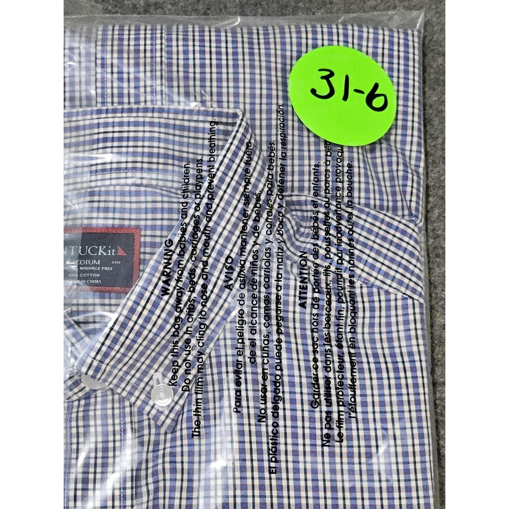 UNTUCKit Shirt Mens M Button Front Red Blue Check Long Sleeve Casual Slim Fit - Picture 12 of 12